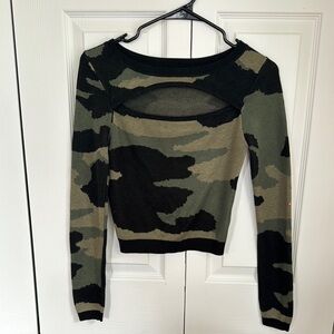 Material Girl Olive and Black Knit Sweater